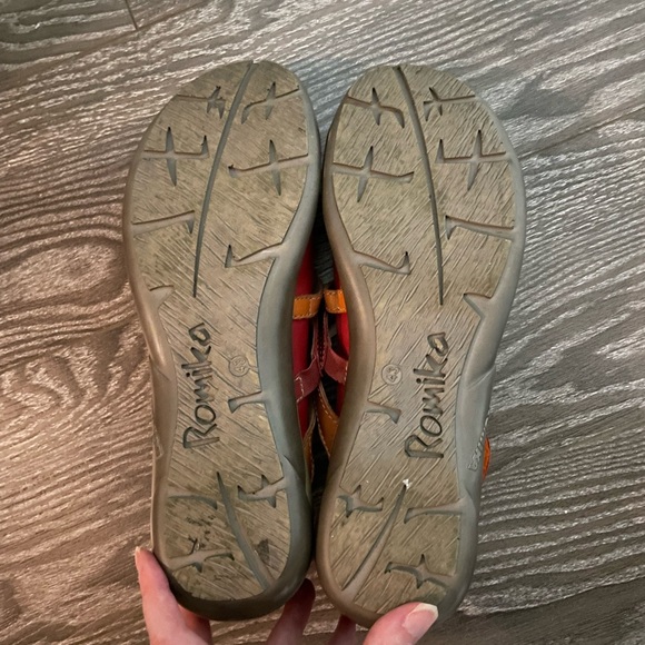 Romika Gina Mary James Leather Orange Red Straps Comfort - Picture 7 of 7